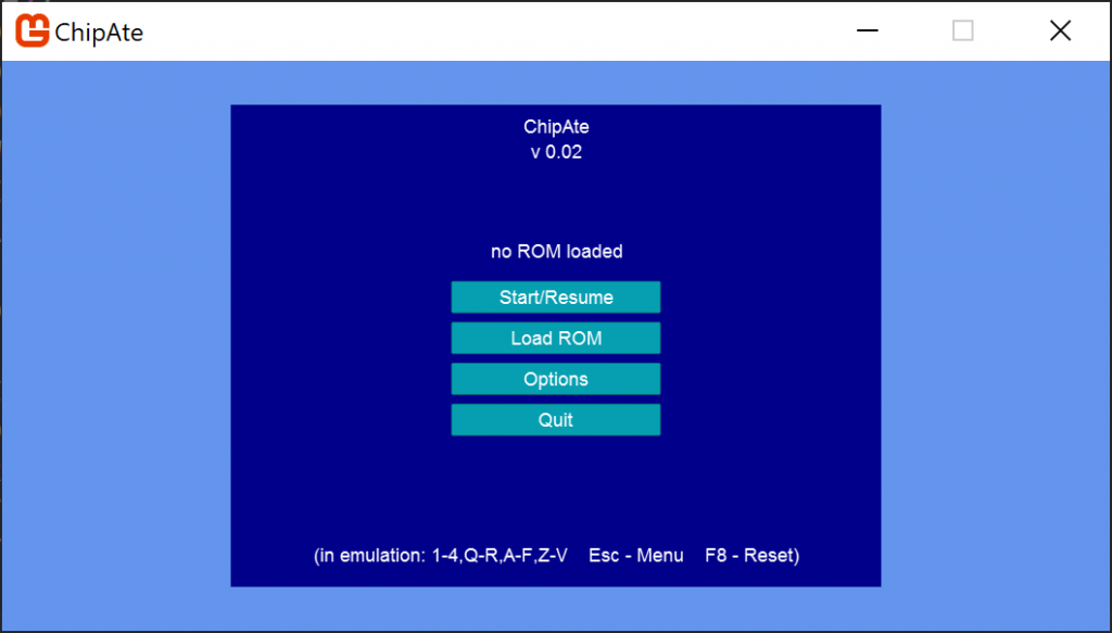 Chip-Ate startup screen
